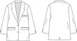© Divya - Line Art Illustration of a Classic White Lab Coat with Pockets and Button Closure for Medical Professionals