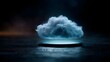 © Thares2020 - A glowing digital cloud concept symbolizing data storage cloud computing and network connectivity in a dark atmospheric setting