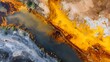 © yuliana - Drone Shot of Acid Mine Drainage Flowing into River