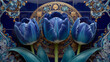 © Qaqas - Dutch Delft blue tile with tulips