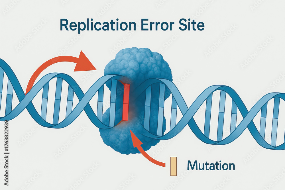Replication Mutation Ilustração Replication error site mutation disc herniated health ...