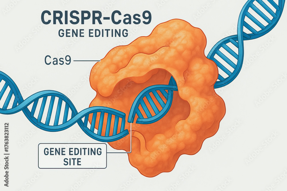 CRISPR Cas9 gene editing herniated disc health awareness concept ...