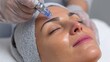 © LimeSky - Detail of a Hispanic woman undergoing a hydrating facial with aqua peel in a beauty clinic