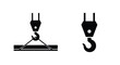 © Md Abdul Gafur - Two black crane hooks with load bar a simple industrial illustration