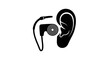© CoArt - Hearing Aid Device and Ear Silhouette Illustration.
