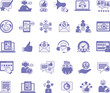 © Yuliia - Colored Set of Feedback Icons. Vector Illustrations Support, Like, Handshake, Error, Comments, Social Networks, Reviews, Spam, Thumbs Up, Technical Support, Rating, Mail, and Others