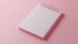 © acoustIcara - Blank spiral bound notebook on pink background, creative space for notes