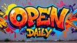 © Stormlab99 - Graffiti Art Open Daily Sign in Vibrant Colors and Bold Style