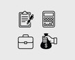 © Yeasin - Business icons clipboard calculator briefcase money bag writing document