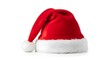 © Joao - A festive santa claus hat with a red velvet cap and a fluffy white trim on a plain white background