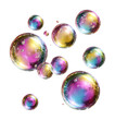 © Karina - Colorful bubbles floating digital isolated on transparent background