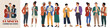 © Creative_Juice_Art - Set of diverse casual business people talking and interacting. Business communication concept in flat, modern style with clean lines, professional aesthetic. Vector isolated on transparent background