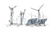 © pixelonix - Damaged Renewable Energy Sources Wind Turbines and Solar Panels Showing Destruction