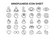 © Shahid - Mindfulness Icon Sheet: A collection of meticulously crafted icons represents key concepts associated with mindfulness, offering a visual guide to mental wellness and self-awareness.