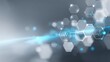 © Mr - Abstract Medical Technology Concept with Hexagonal Shapes and Pulse Lines in Blue and Gray Background