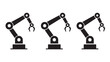 © Png Art - Set of robotic arm icons industrial automation vector illustration isolated on white background