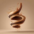 © Buildaholic - Swirling Chocolate Sauce Splash on Brown Background with Dynamic Flow