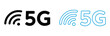© Welcome - 5g network technology icon isolated on white background for connection,Dynamic 5G wireless signal icons representing connectivity and modern technology,
