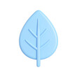 © MD - Light blue leaf icon illustration, 3D render style on transparent background