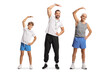 © Ljupco Smokovski - Child and adults exercising and stretching arms