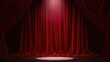 © vxnaghiyev - Burgundy Drapes and Illumination on a Performance Stage