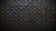 © vxnaghiyev - Rusty diamond metal plate pattern, textured black steel surface with slip-resistant finish and grime marks, background texture