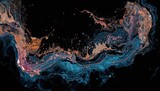 Abstract liquid background featuring oil painting textures and watercolor effects