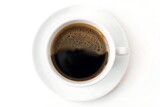 Generative AI steaming hot espresso beverage in a cup.