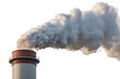 © darshika - Industrial chimney emitting thick white and grey smoke, symbolizing air pollution, energy production, or factory emissions against a clean background. background removed