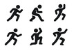 © Coosh448 - Action Pose Logos. Model Pose. Set Logo of Action Pose: Minimal outline, Negative space, Flat solid, Symmetrical form, Stylized detail, Iconic shape. Vector