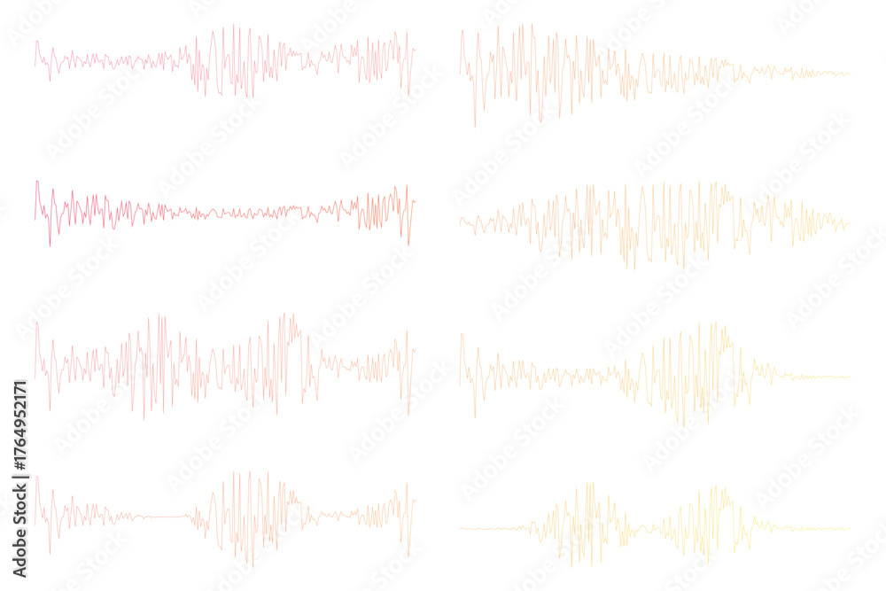 Continuous thin line sound wave icon. One line art audio symbol, single ...