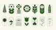 © John - A collection of modern minimalist botanical icons featuring geometric flowers, plants, and nature symbols in a clean line art style