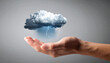 © Ozgurluk Design - Hand holding a storm cloud with lightning