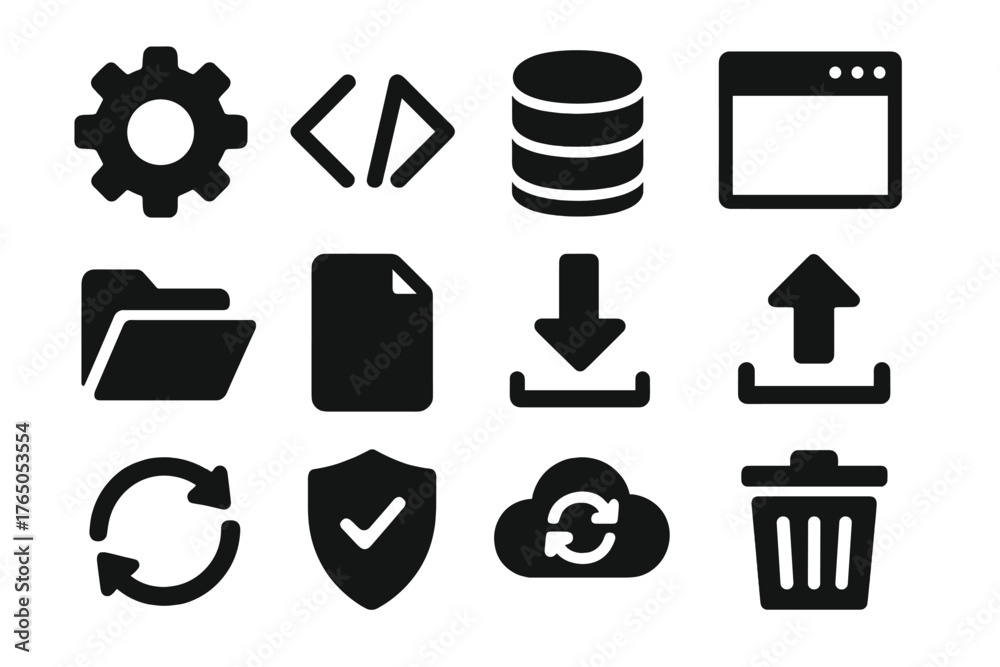 Icon Choose Software Window Solid Software Icons. Solid style icons of computer software: settings ...