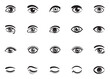 © mdbabu - Eye Icons Vector Set . Eyelash, Wink, Open & Closed Eye Silhouette Symbols . Minimal Line Art Expressions Pack