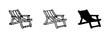 © liubomir118809 - Beach Chair Icons Showing Pixelated Outlined and Silhouette Variations