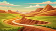 © Justlight - A remote dirt track that winds through rugged terrain offering breathtaking views of the sprawling countryside below.