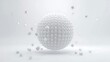 © Dunia Digital - A white sphere composed of small cubes, with scattered cubes floating around it on a white background.