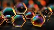 © Achaa - Iridescent Hexagonal Bubbles: Abstract Macro Photography with Vibrant Colors