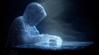 © Natalia S. - A hooded hacker made of glowing digital mesh works in a dark environment, symbolizing cybersecurity threats and data theft. The conceptual image reflects anonymity, artificial intelligence