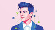 © Vecto Graph - Hyper-Connected Leader – Modern Flat Vector Representing Global Networking and Digital Influence 2