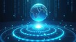 © Fatema - Futuristic holographic earth display with glowing blue energy