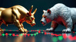 © Dragonboyr - Golden bull versus silver bear, financial market concept, stock market analysis, investment strategy, trading symbol, financial strength, market trends