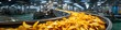 © Valentina - Industrial Production: Conveyor belt filled with a vast quantity of potato chips in a modern food factory
