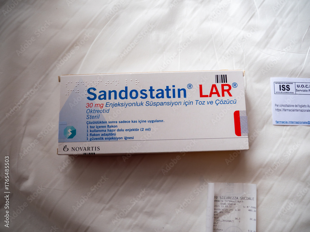 Endocrine Injection Sandostatin LAR 30 mg medication box by Novartis, anti growth hormone ...