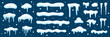 © dariachekman - A set of snow caps, snowballs, and snowdrifts. Vector collection of snow caps. Snow elements on a winter background