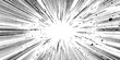 © annetdebar - Dynamic black and white radial burst design with halftone gradient for comics and pop art