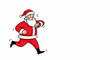 © Cozy Art - Santa Claus running joyfully while checking his watch for time