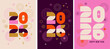 © Marina Zlochin - Colorful geometric New Year 2026 banner