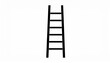 © Ardi - A simple black ladder against a white background, representing upward mobility, progress, and reaching new heights in life or career